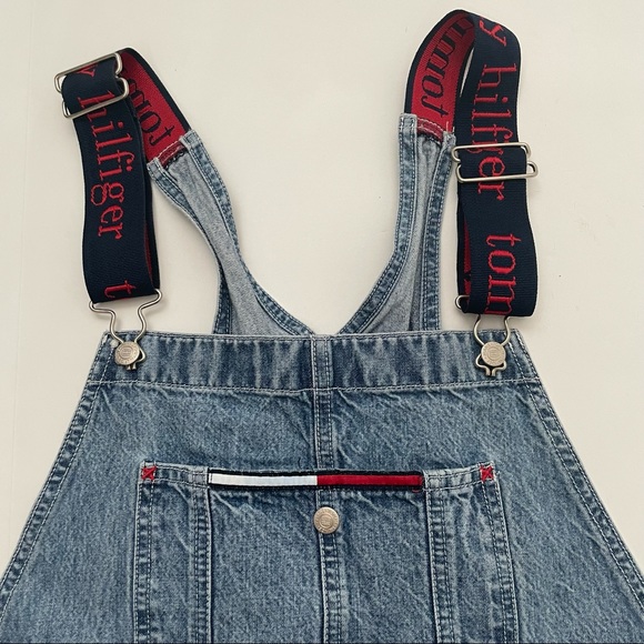 Vintage Tommy Hilfiger Overall Bib Shorts 90s Y2K - Picture 4 of 5